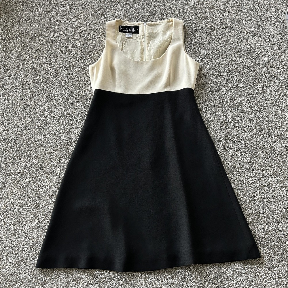 Vintage Nicole Miller Dress Womens 8 Multicolor Sleeveless Scoop Neck ALine Mini